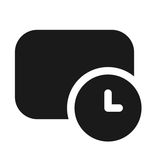 Rectangle landscape clock 20 filled icon, filled style, from Fluent UI System Icons