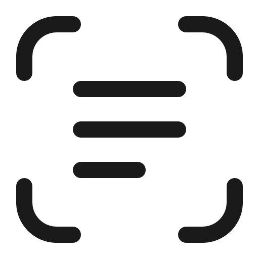 Scan text 16 regular icon, solid style, from Fluent UI System Icons