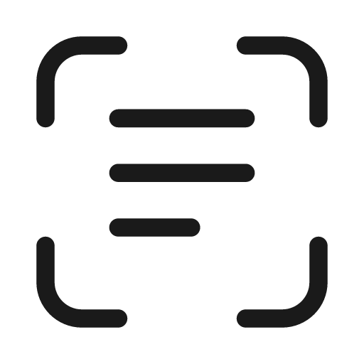 Scan text 20 regular icon, solid style, from Fluent UI System Icons