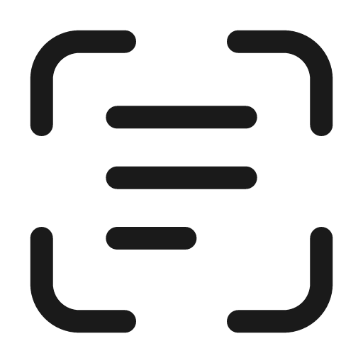 Scan text 24 regular icon, solid style, from Fluent UI System Icons
