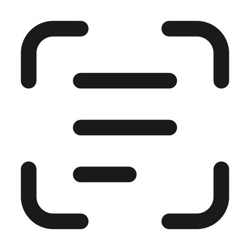 Scan text 48 filled icon, filled style, from Fluent UI System Icons