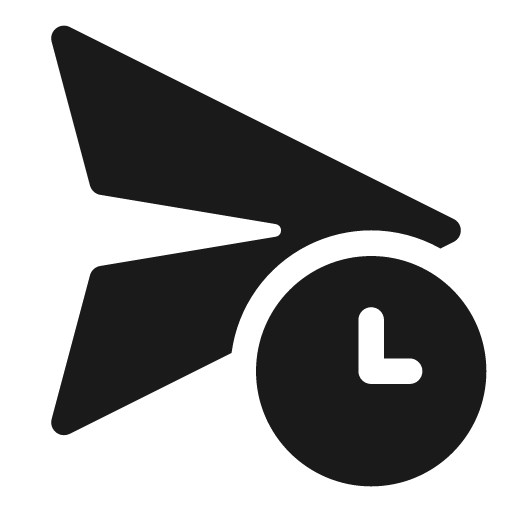 Send clock 20 filled icon, filled style, from Fluent UI System Icons