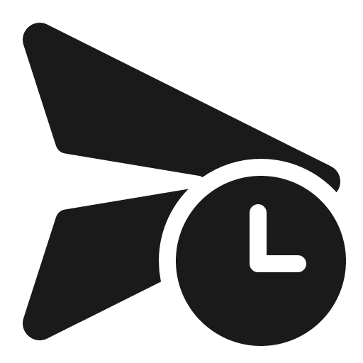 Send clock 32 filled icon, filled style, from Fluent UI System Icons