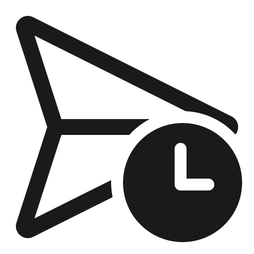Send clock 32 regular icon, solid style, from Fluent UI System Icons