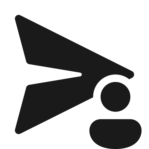 Send person 20 filled icon, filled style, from Fluent UI System Icons