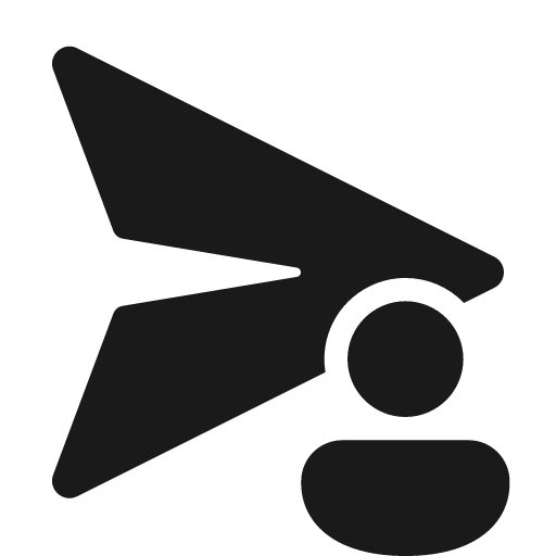 Send person 24 filled icon, filled style, from Fluent UI System Icons