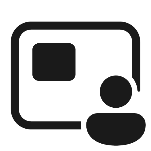 Share screen person overlay 28 regular icon, solid style, from Fluent UI System Icons