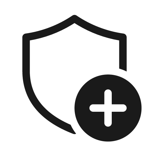 Shield add 20 regular icon, solid style, from Fluent UI System Icons