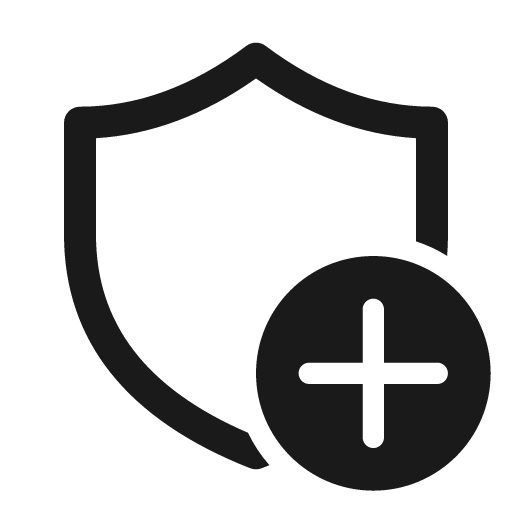 Shield add 24 regular icon, solid style, from Fluent UI System Icons
