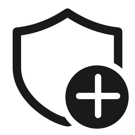 Shield add 32 regular icon, solid style, from Fluent UI System Icons