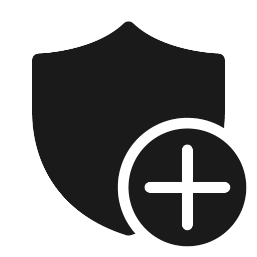Shield add 48 filled icon, filled style, from Fluent UI System Icons