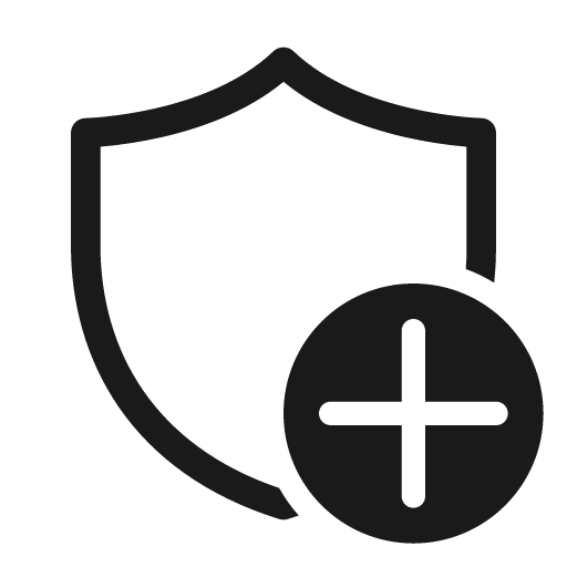 Shield add 48 regular icon, solid style, from Fluent UI System Icons