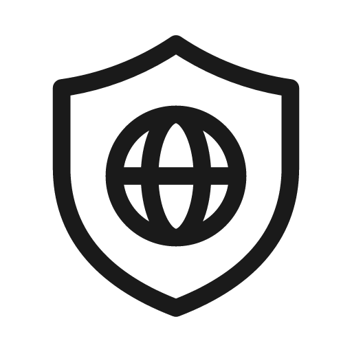 Shield globe 20 regular icon, solid style, from Fluent UI System Icons
