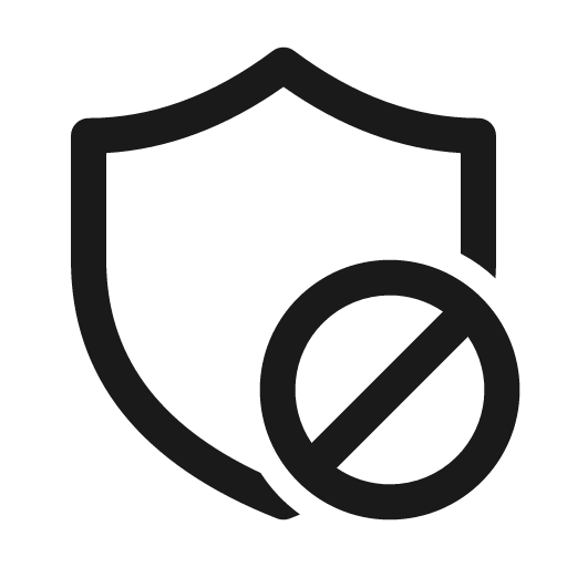 Shield prohibited 24 regular icon, solid style, from Fluent UI System Icons