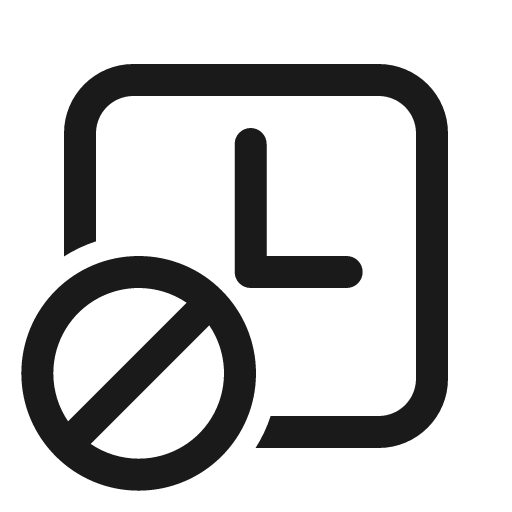 Shifts prohibited 24 regular icon, solid style, from Fluent UI System Icons