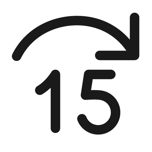 Skip forward 15 48 filled icon, filled style, from Fluent UI System Icons