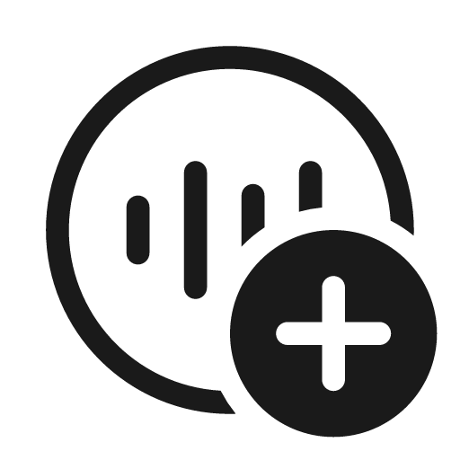 Sound wave circle add 20 regular icon, solid style, from Fluent UI System Icons