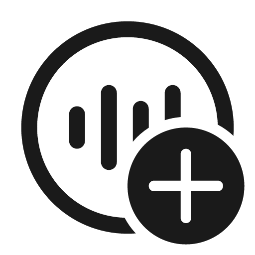 Sound wave circle add 24 regular icon, solid style, from Fluent UI System Icons