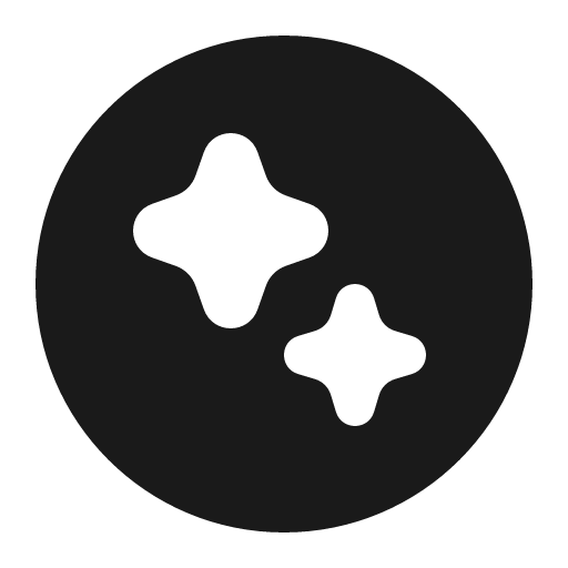 Sparkle circle 16 filled icon, filled style, from Fluent UI System Icons