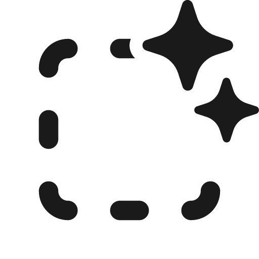 Square hint sparkles 20 filled icon, filled style, from Fluent UI System Icons