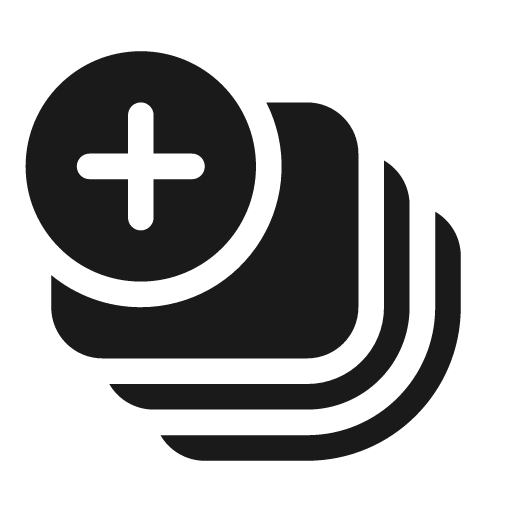 Stack add 20 filled icon, filled style, from Fluent UI System Icons