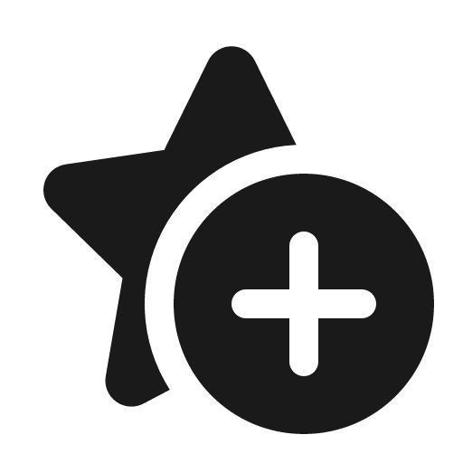 Star add 16 filled icon, filled style, from Fluent UI System Icons