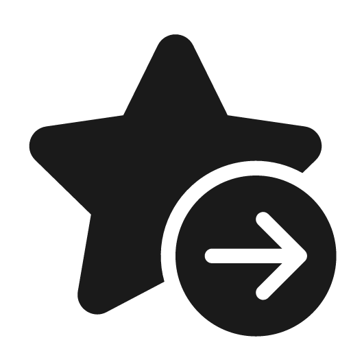 Star arrow right end 24 filled icon, filled style, from Fluent UI System Icons