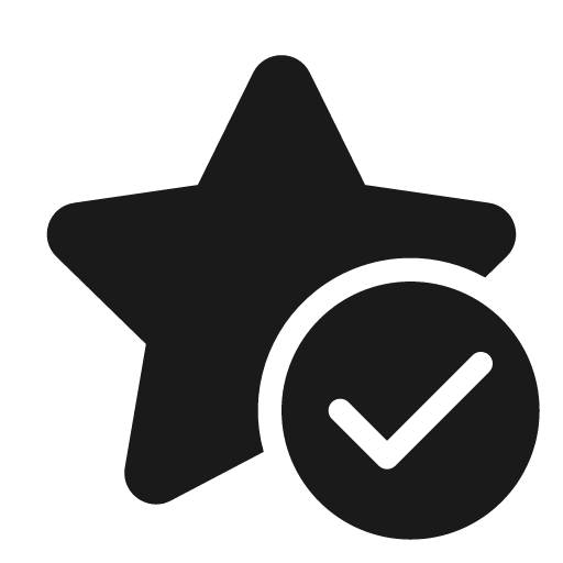 Star checkmark 24 filled icon, filled style, from Fluent UI System Icons