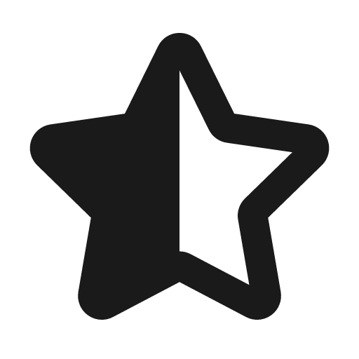 Star half 12 regular icon, solid style, from Fluent UI System Icons