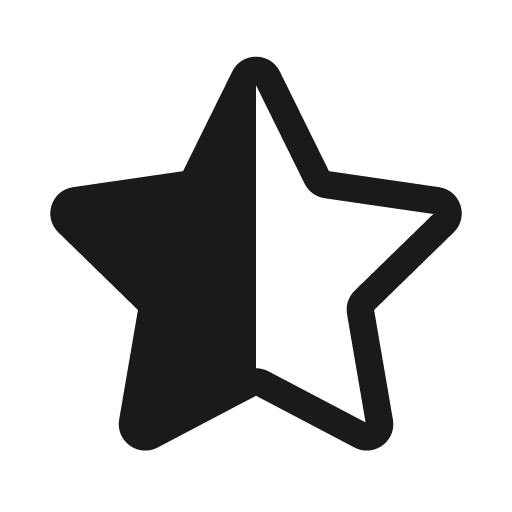 Star half 28 regular icon, solid style, from Fluent UI System Icons