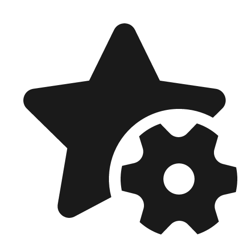 Star settings 32 filled icon, filled style, from Fluent UI System Icons