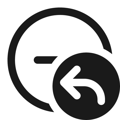 Subtract circle arrow back 16 regular icon, solid style, from Fluent UI System Icons