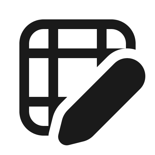 Table edit 16 regular icon, solid style, from Fluent UI System Icons