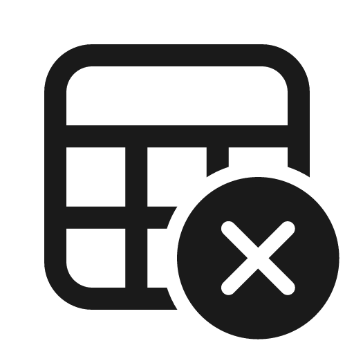 Table freeze row dismiss 24 regular icon, solid style, from Fluent UI System Icons