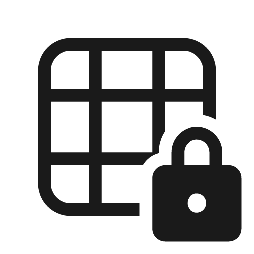 Table lock 20 regular icon, solid style, from Fluent UI System Icons