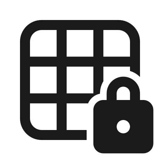 Table lock 24 regular icon, solid style, from Fluent UI System Icons