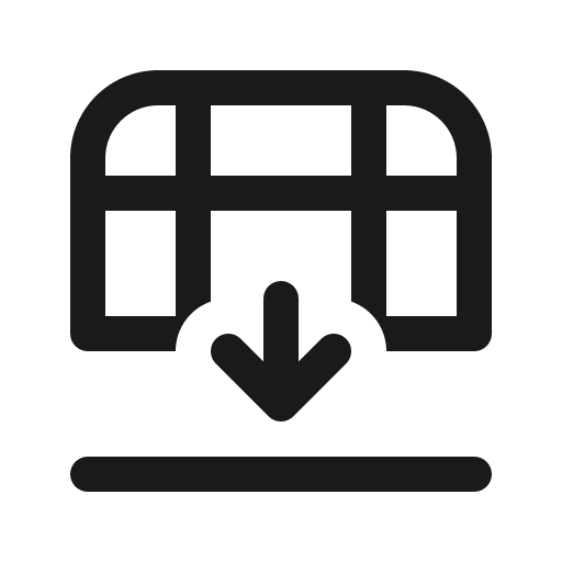 Table move below 16 regular icon, solid style, from Fluent UI System Icons