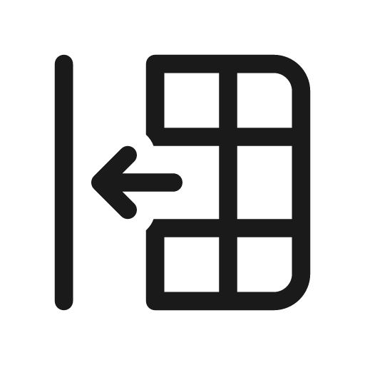 Table move left 20 regular icon, solid style, from Fluent UI System Icons