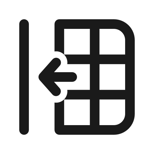 Table move left 24 regular icon, solid style, from Fluent UI System Icons