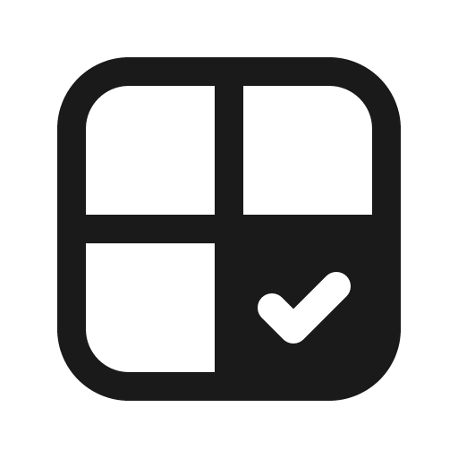 Table simple checkmark 16 regular icon, solid style, from Fluent UI System Icons