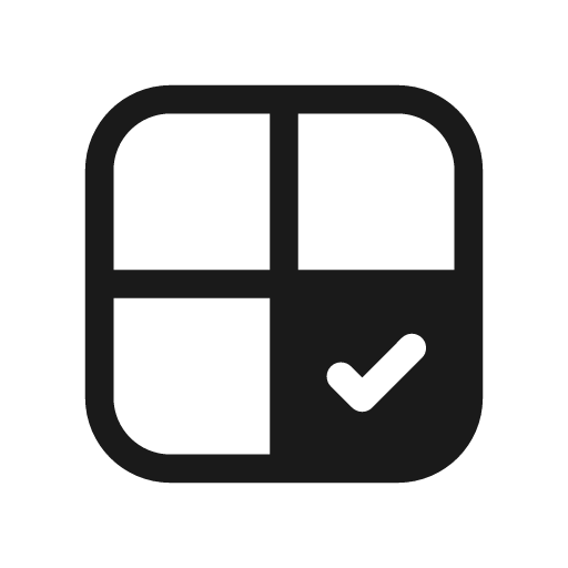 Table simple checkmark 20 regular icon, solid style, from Fluent UI System Icons