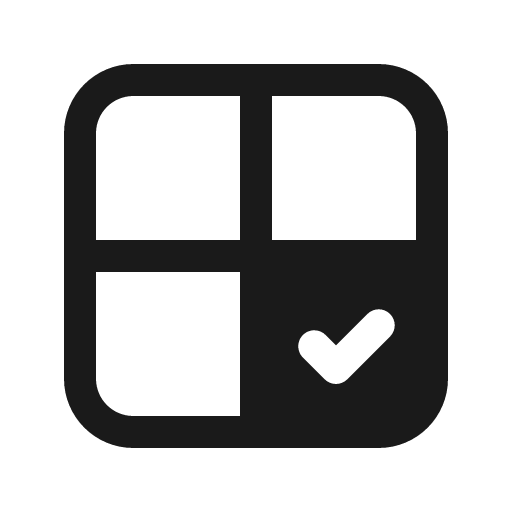 Table simple checkmark 24 regular icon, solid style, from Fluent UI System Icons