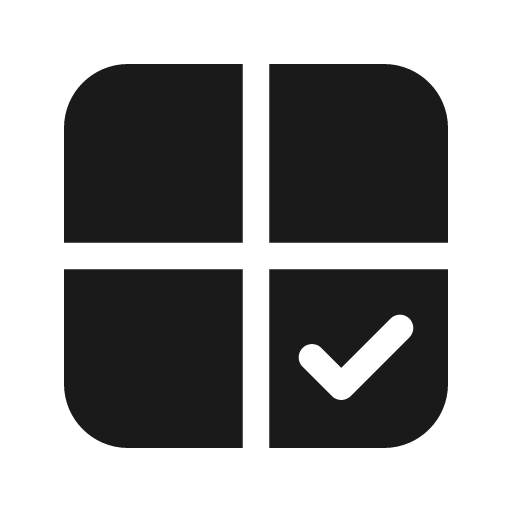 Table simple checkmark 48 filled icon, filled style, from Fluent UI System Icons