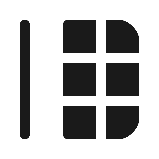 Table stack left 24 filled icon, filled style, from Fluent UI System Icons