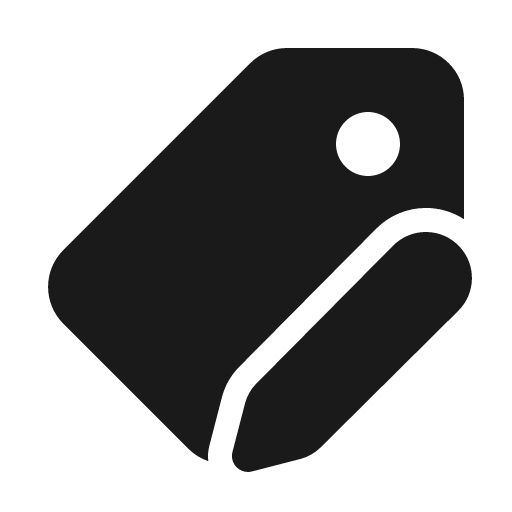 Tag edit 32 filled icon, filled style, from Fluent UI System Icons