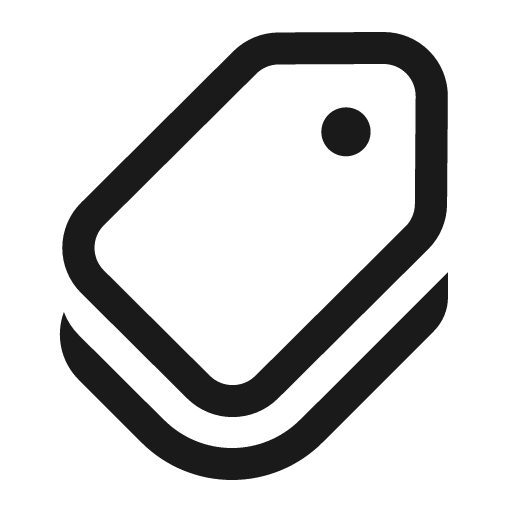 Tag multiple 16 regular icon, solid style, from Fluent UI System Icons