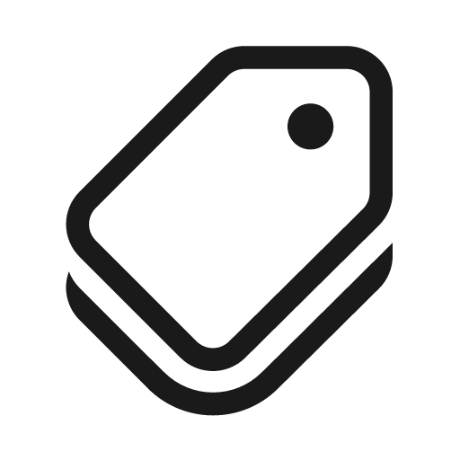 Tag multiple 20 regular icon, solid style, from Fluent UI System Icons