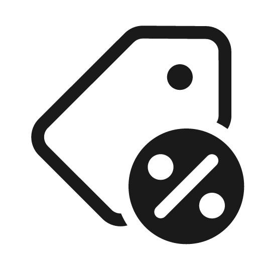 Tag percent 20 regular icon, solid style, from Fluent UI System Icons