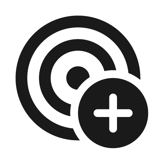 Target add 20 filled icon, filled style, from Fluent UI System Icons