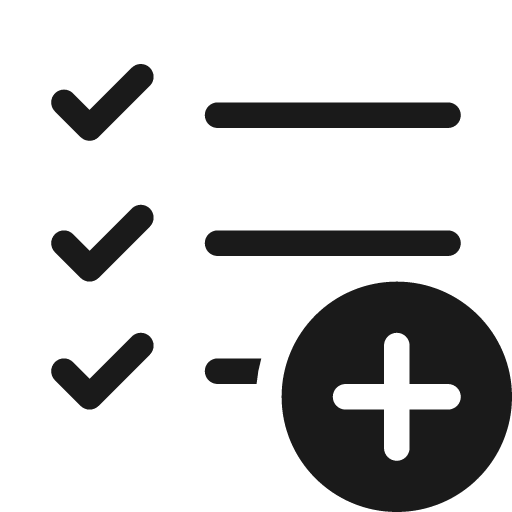 Task list add 20 regular icon, solid style, from Fluent UI System Icons